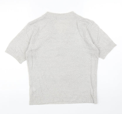 Damart Womens Grey V-Neck Acrylic Pullover Jumper Size 10