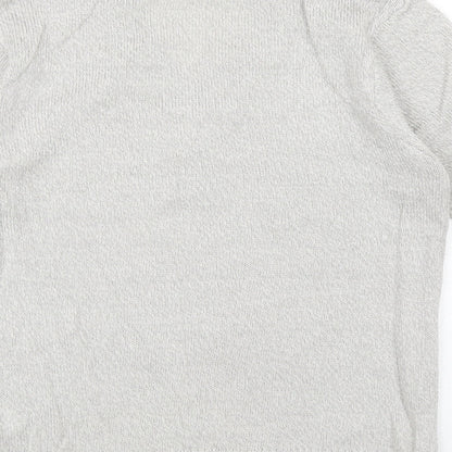 Damart Womens Grey V-Neck Acrylic Pullover Jumper Size 10