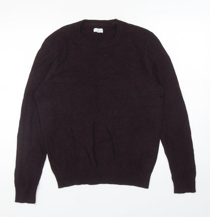 Linea Mens Purple Round Neck Cotton Pullover Jumper Size M