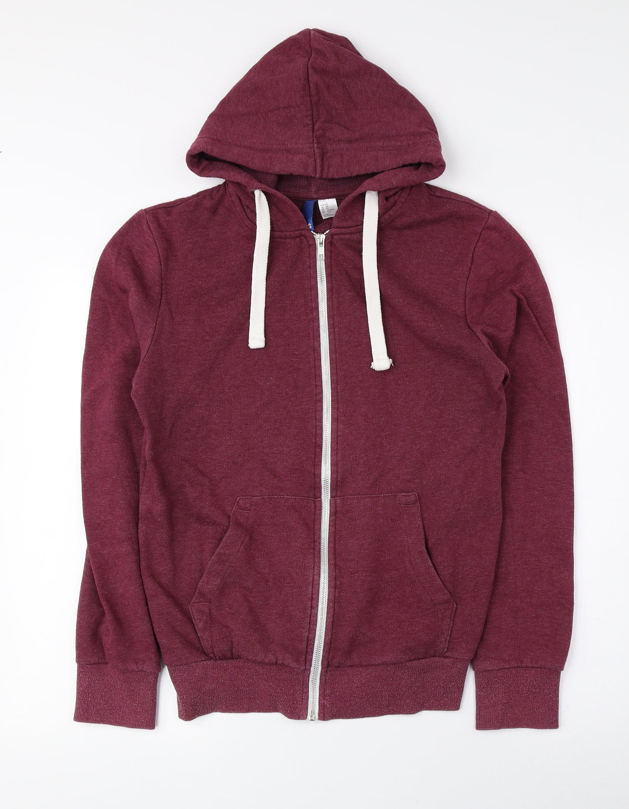 Divided by H&M Mens Red Cotton Full Zip Hoodie Size XS