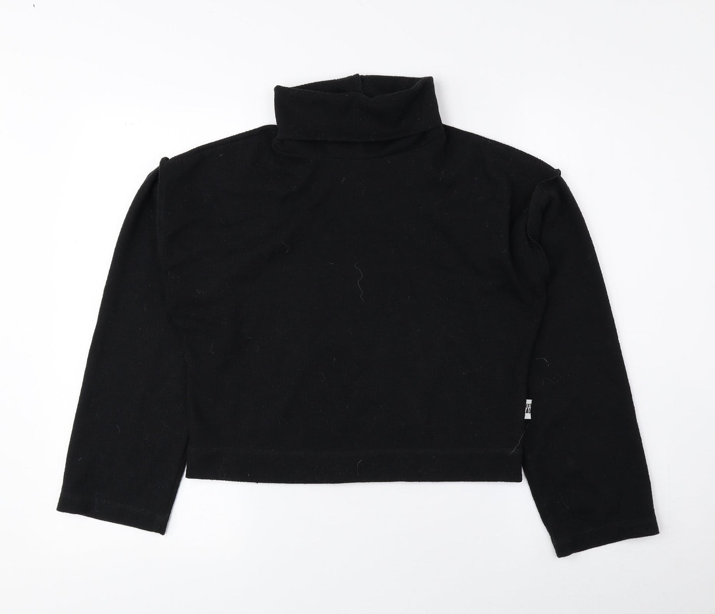 Aesthetic Laundry Womens Black Roll Neck Polyester Pullover Jumper Size XS - Cropped