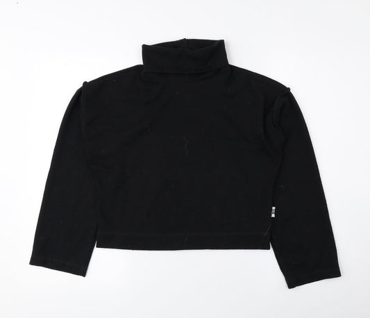 Aesthetic Laundry Womens Black Roll Neck Polyester Pullover Jumper Size XS - Cropped