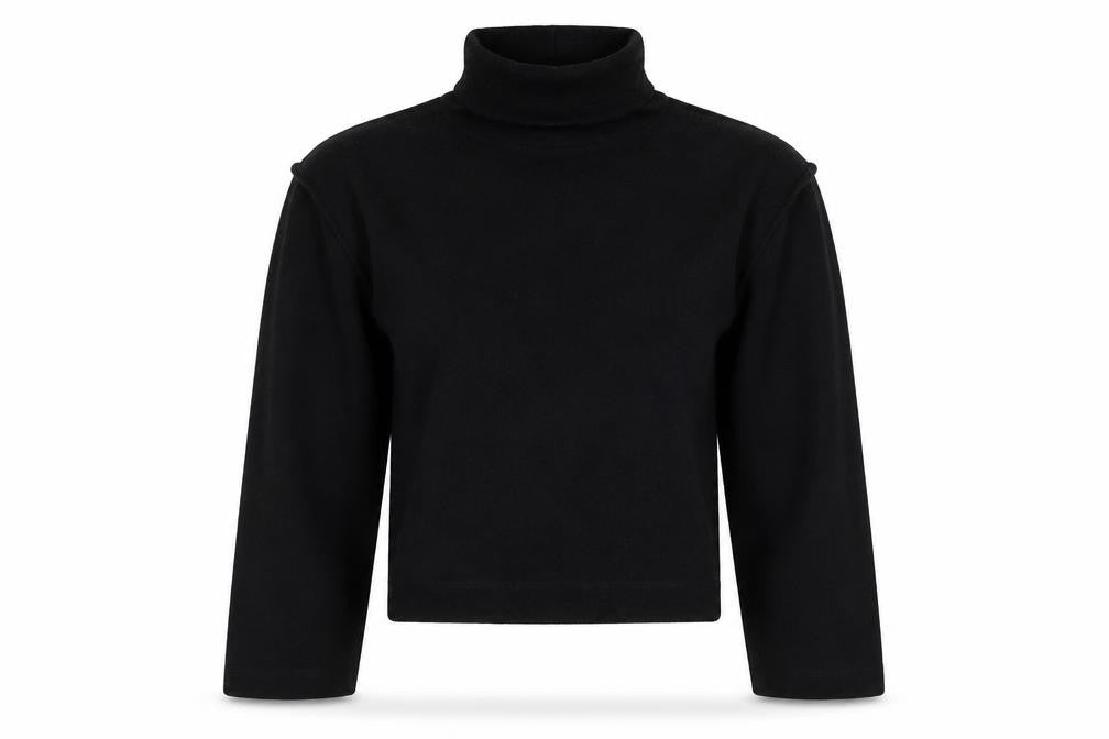 Aesthetic Laundry Womens Black Roll Neck Polyester Pullover Jumper Size XS - Cropped