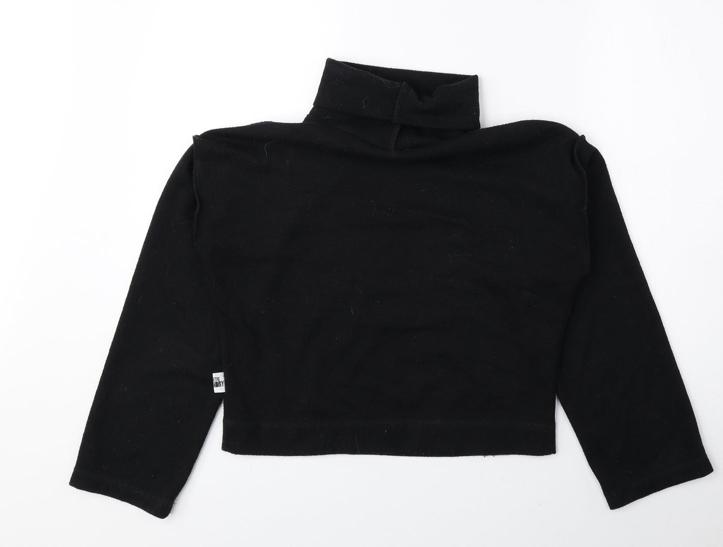 Aesthetic Laundry Womens Black Roll Neck Polyester Pullover Jumper Size XS - Cropped