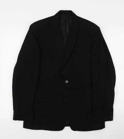 Preloved Burton Tailoring Mens Black Polyester Jacket Blazer Size L - Front