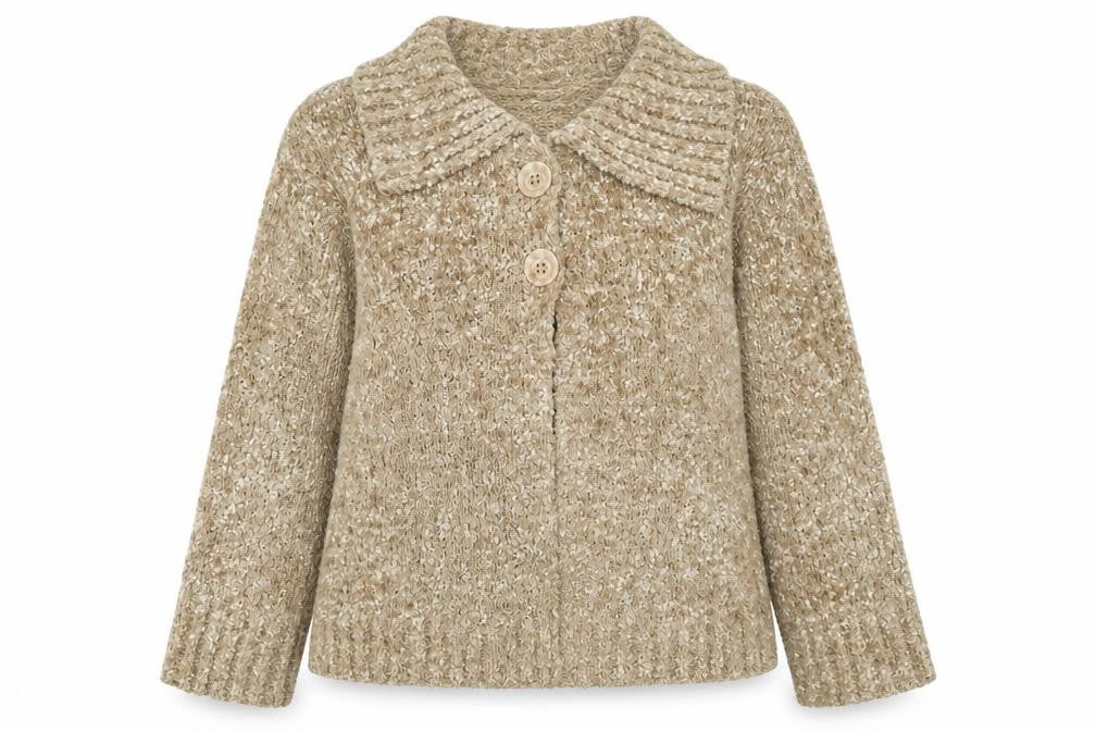 Pure & Natural Womens Yellow V-Neck Acrylic Cardigan Jumper Size M