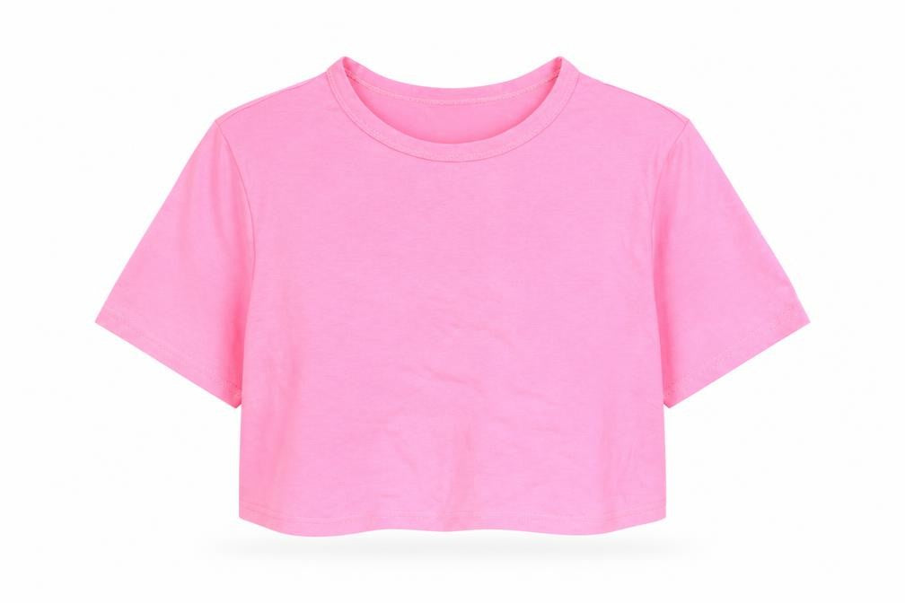 SHEIN Womens Pink Cotton Cropped T-Shirt Size XL Round Neck