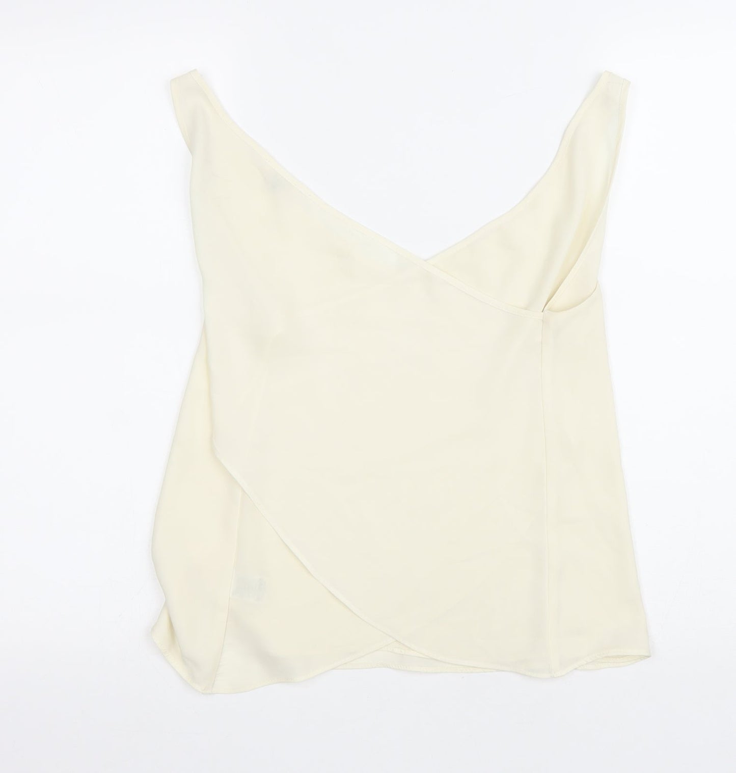 River Island Womens Ivory Polyester Wrap T-Shirt Size 10 V-Neck