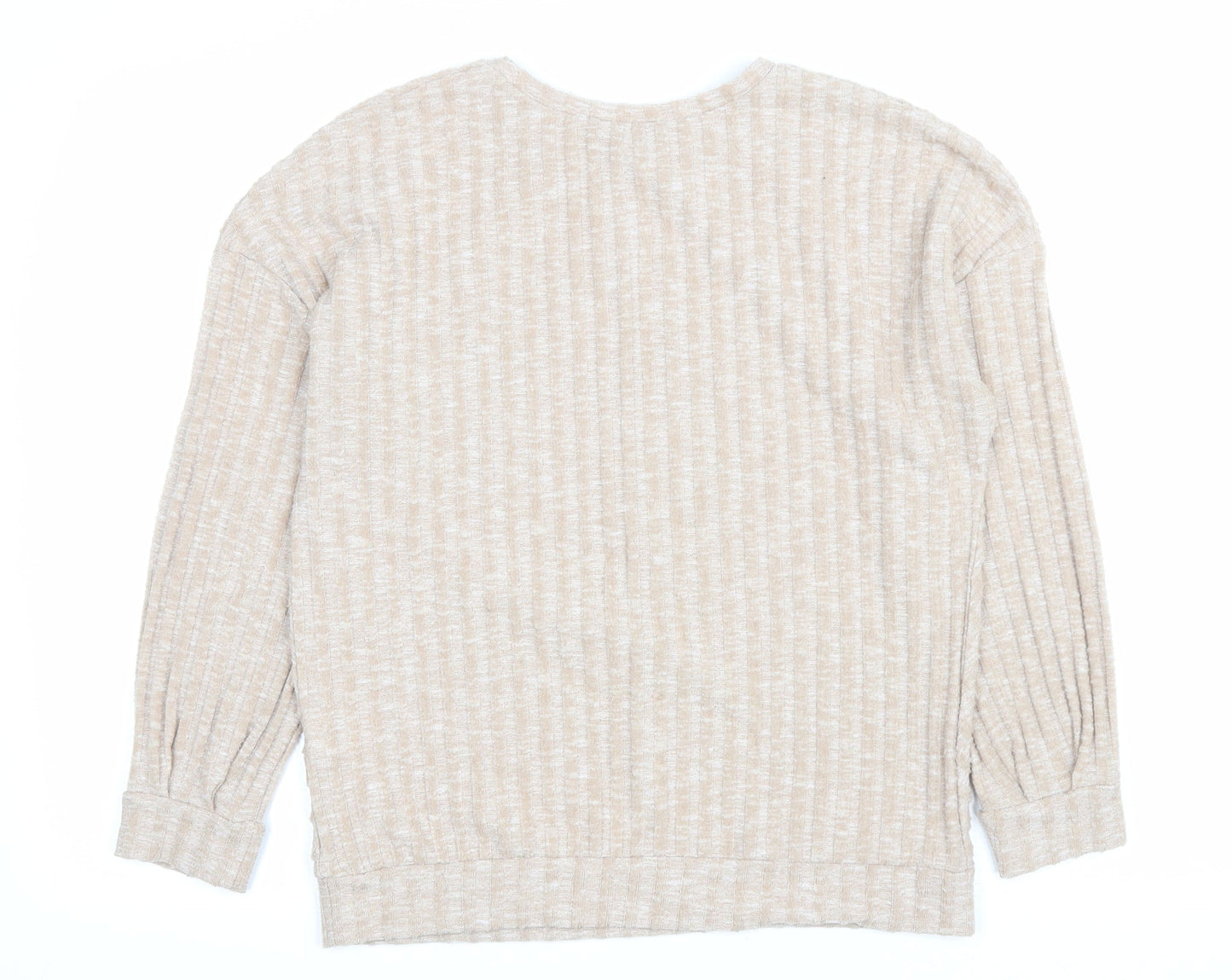 Peacocks Womens Beige Polyester Pullover Sweatshirt Size M Pullover