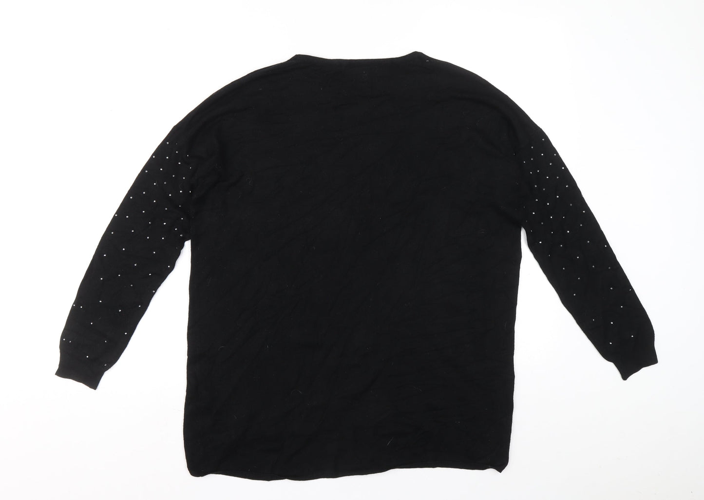 Atmosphere Womens Black Round Neck Viscose Pullover Jumper Size 10