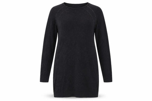 Womens Grey Wool Jumper Dress Size 12 Boat Neck Pullover