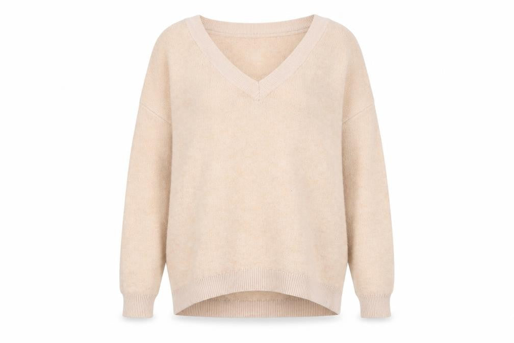 Marks & Spencer Womens Pink V-Neck Acrylic Pullover Jumper Size 8