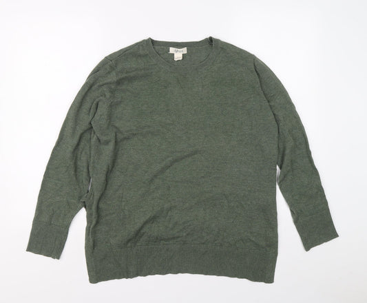 Style&co. Mens Green Crew Neck Cotton Pullover Jumper Size L