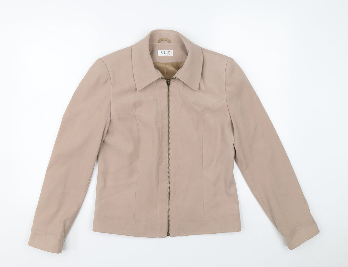 Select Womens Beige Jacket Size 8 Zip