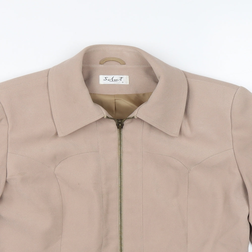 Select Womens Beige Jacket Size 8 Zip