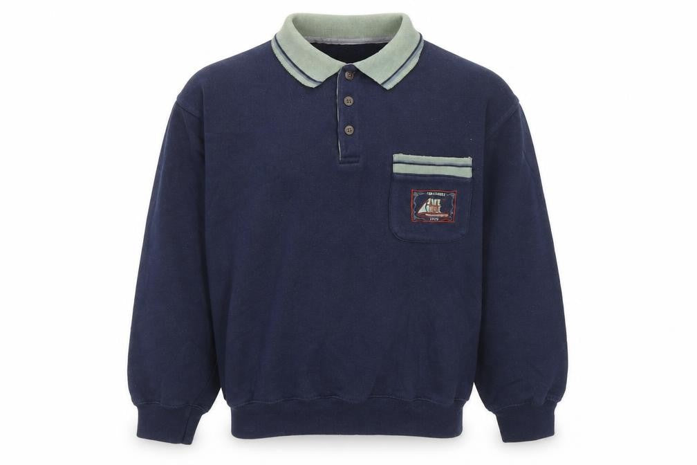 Bright Future Boys Blue Polyester Pullover Sweatshirt Size 12 Years Button - Ship