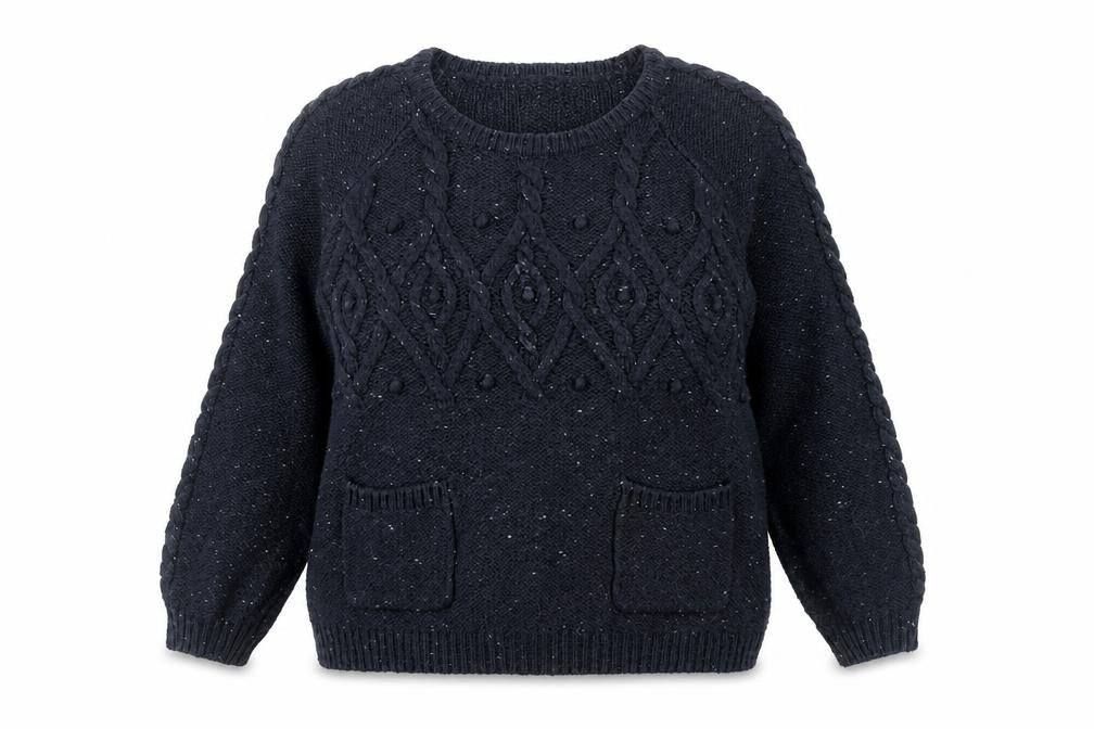 Papaya Womens Blue Boat Neck Acrylic Pullover Jumper Size 12 - Cable knit detail