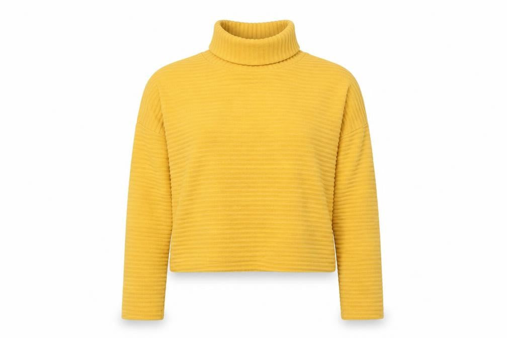 New Look Womens Yellow Roll Neck Polyester Pullover Jumper Size L - Ribbed fabric