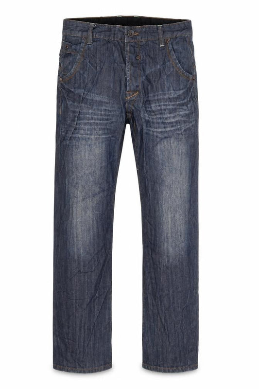 Preworn Mens Blue Cotton Straight Jeans Size 32 in L33 in Regular Button