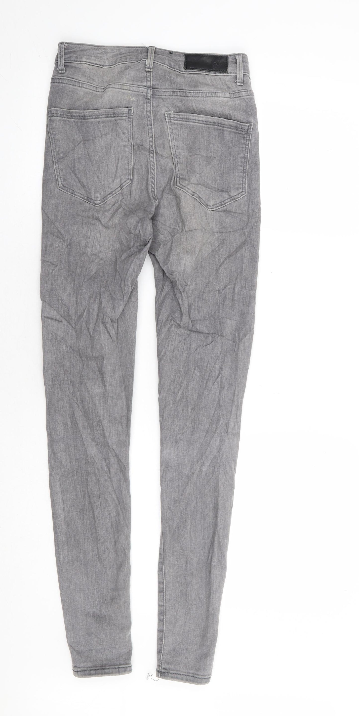 VERO MODA Womens Grey Cotton Skinny Jeans Size S L30 in Regular Zip