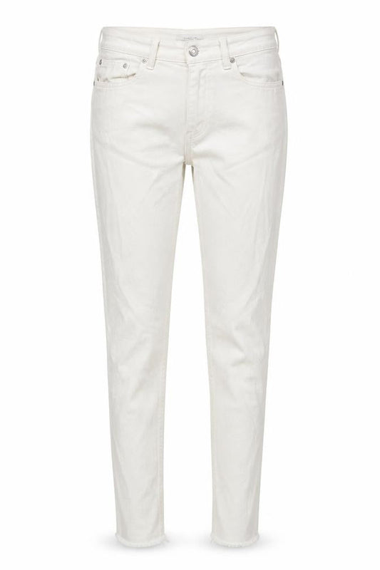Zara Womens White Cotton Skinny Jeans Size 10 L25 in Regular Zip - Distressed Hem Ankle Grazer