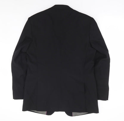 F&F Mens Black Polyester Jacket Suit Jacket Size 40