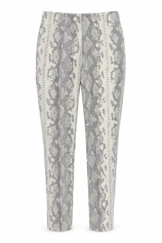 Primark Womens Beige Animal Print Polyester Trousers Size 10 L27 in Regular Zip - Snake Skin Print