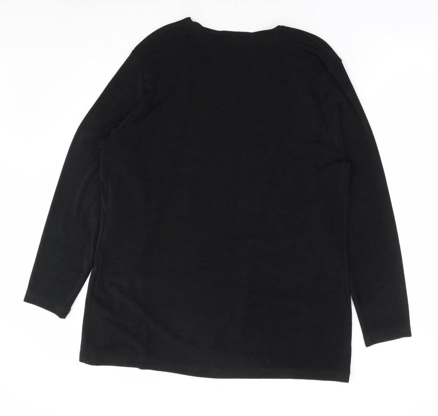 Bonmarché Womens Black V-Neck Polyester Cardigan Jumper Size M