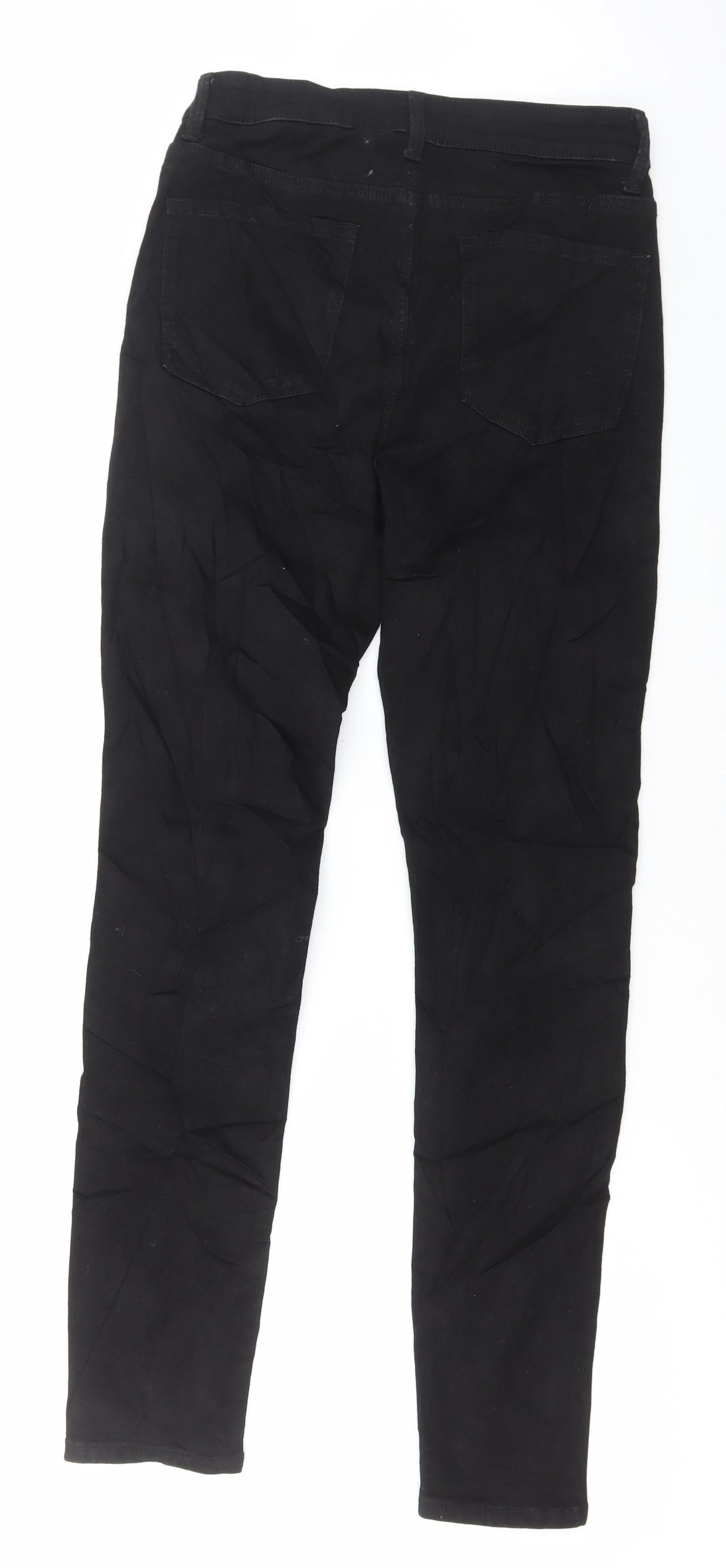 Marks and Spencer Womens Black Cotton Skinny Jeans Size 10 L30 in Regular Button