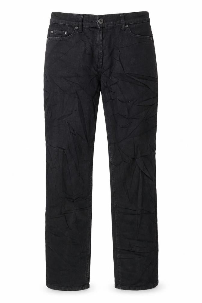 Marks & Spencer Mens Black Cotton Straight Jeans Size 30 in L30 in Regular Button