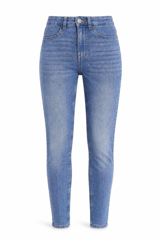H&M Womens Blue Cotton Skinny Jeans Size 4 L28 in Regular Zip