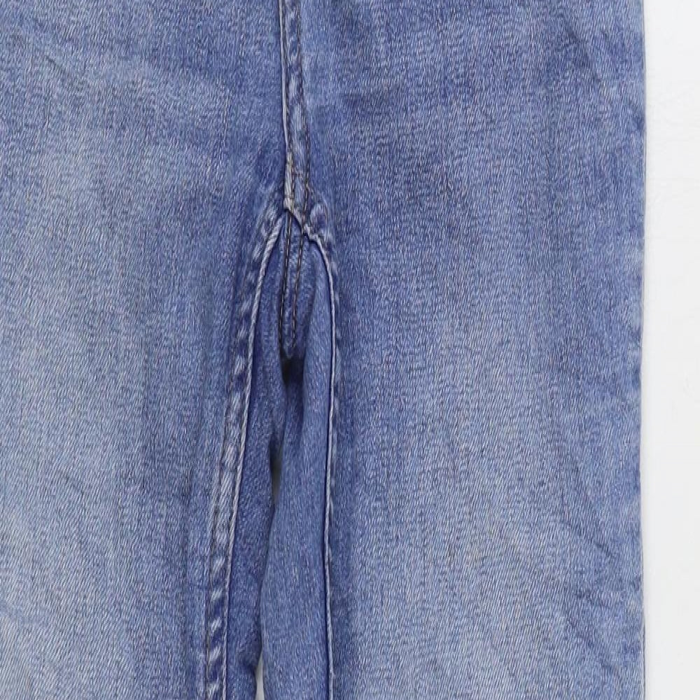 H&M Womens Blue Cotton Skinny Jeans Size 4 L28 in Regular Zip