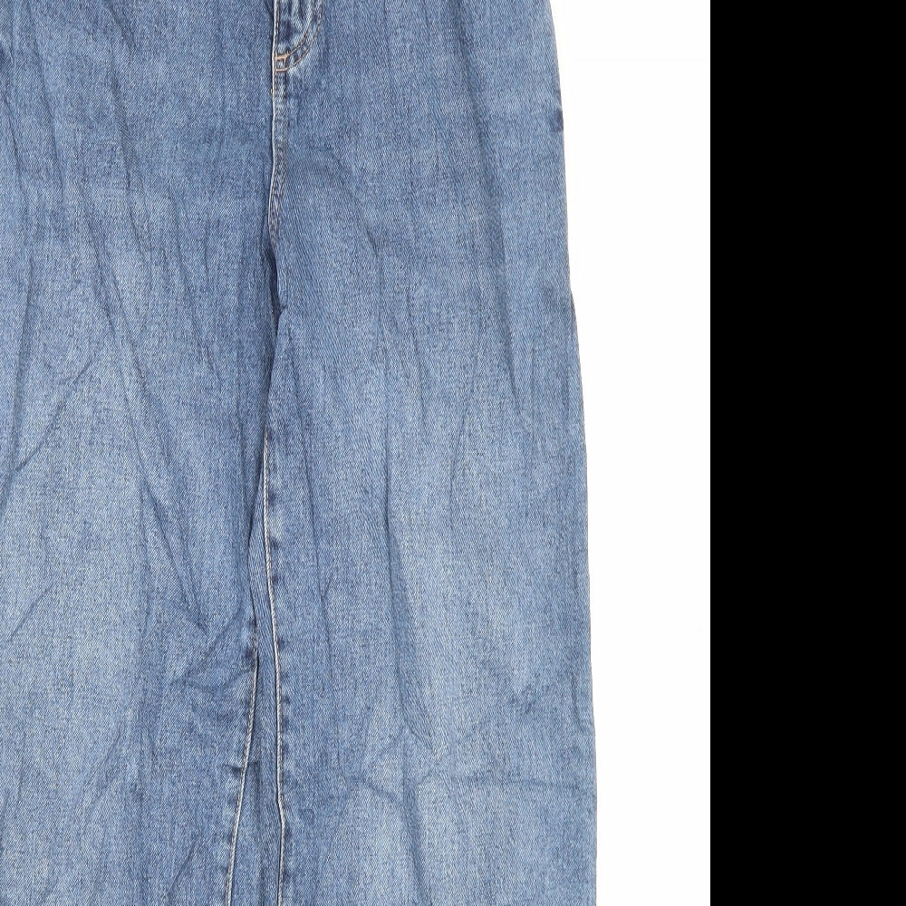 Marks and Spencer Womens Blue Cotton Straight Jeans Size 6 L29 in Slim Button