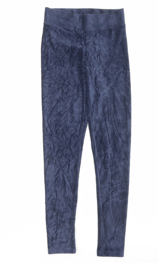 Marks and Spencer Womens Blue Cotton Capri Trousers Size 6 L26 in Regular