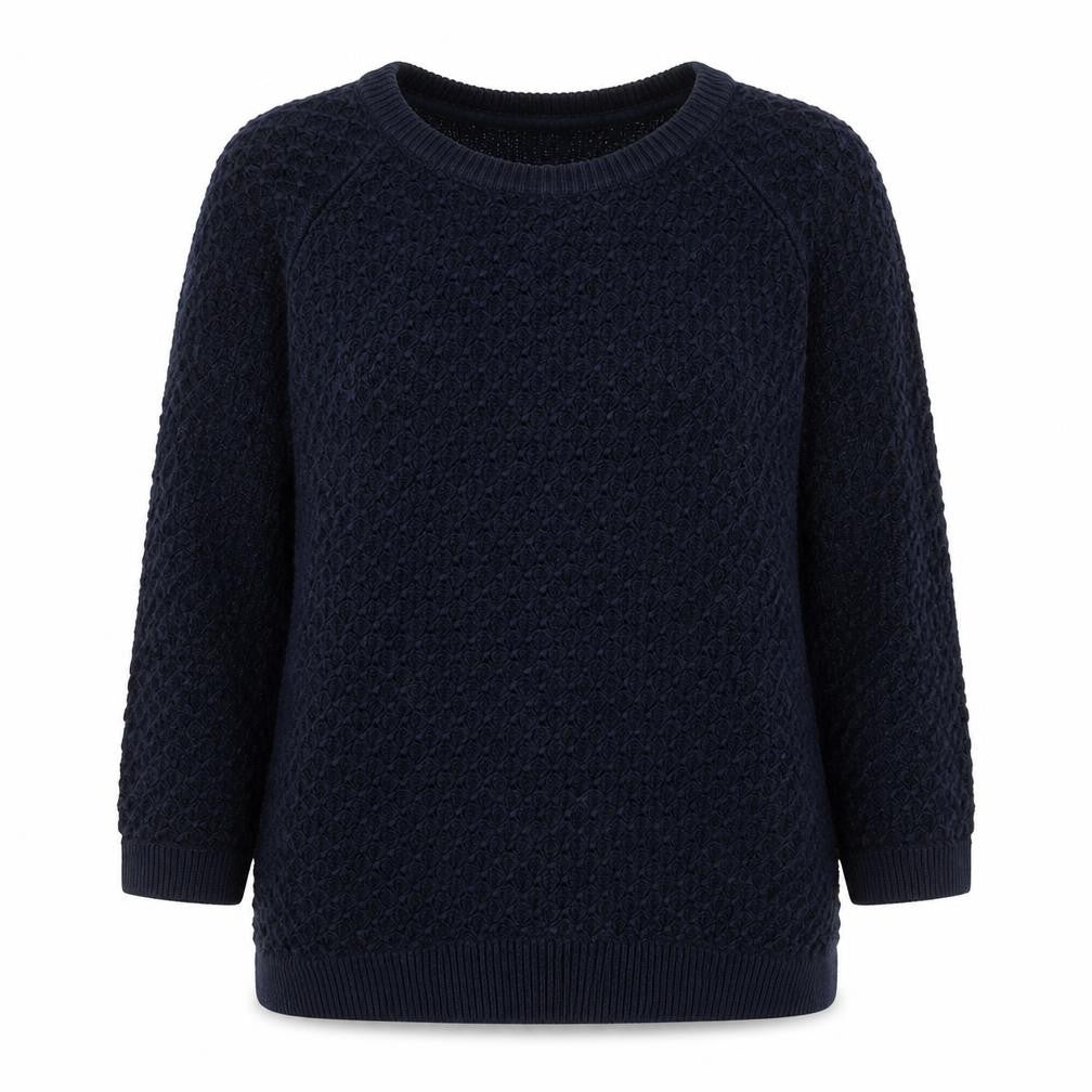 Wallis Womens Blue Round Neck Cotton Pullover Jumper Size S