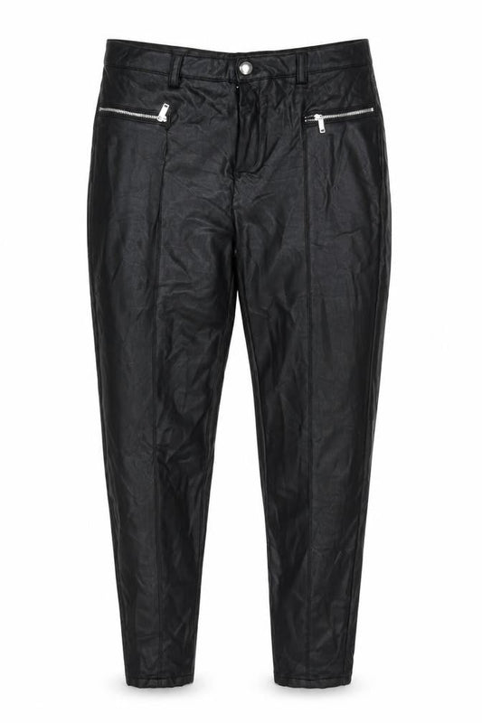Papaya Womens Black Polyurethane Skinny Jeans Size 12 L27 in Regular Zip
