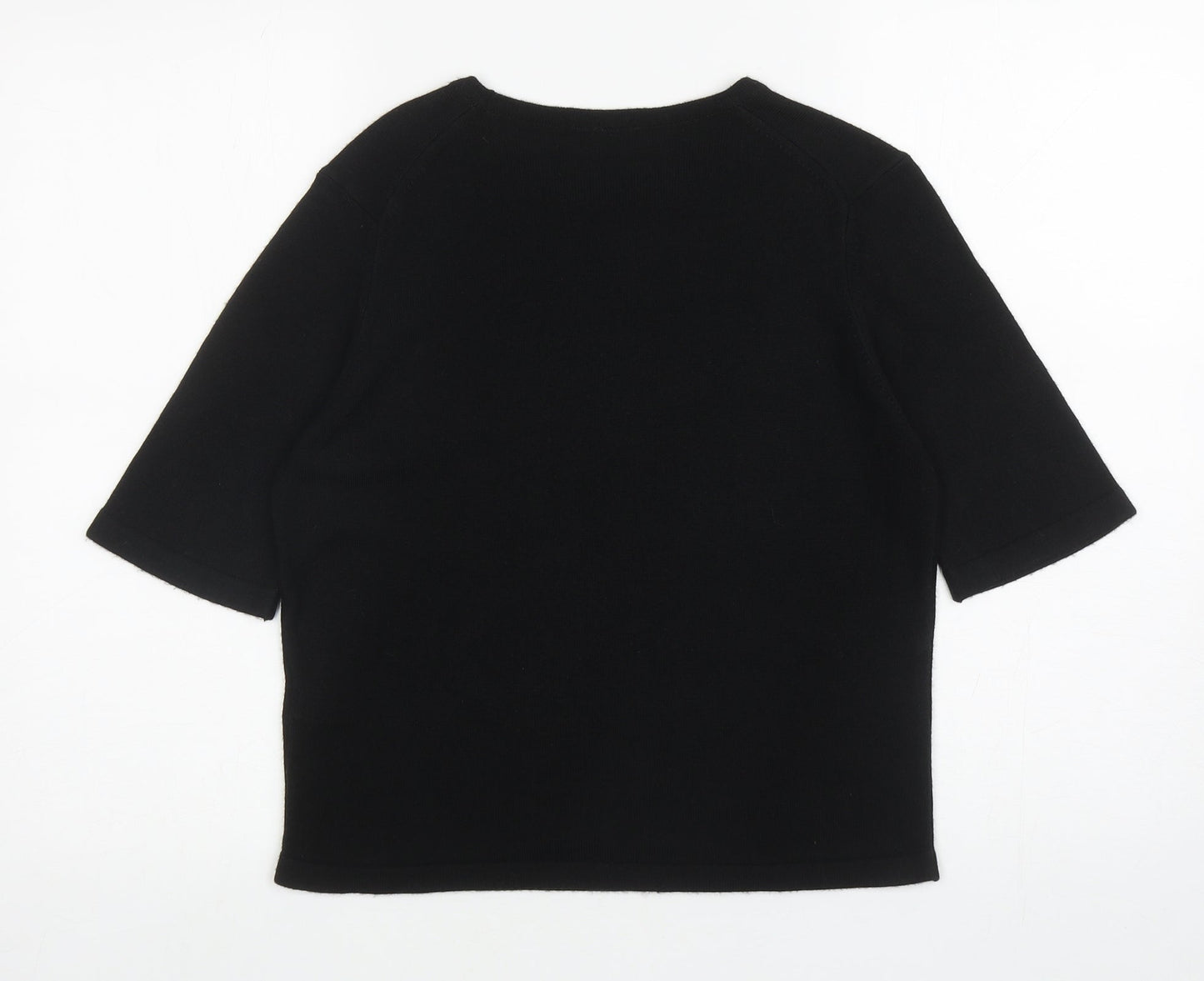 Marks and Spencer Womens Black Round Neck Acrylic Pullover Jumper Size 12