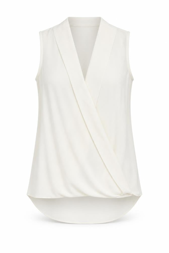 Paraphrase Womens Ivory Polyester Wrap Tank Size 12 V-Neck