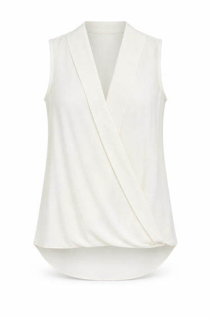 Paraphrase Womens Ivory Polyester Wrap Tank Size 12 V-Neck