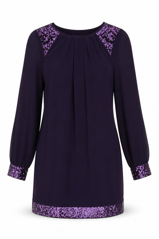 Dorothy Perkins Womens Purple Polyester Sheath Size 12 Boat Neck Pullover