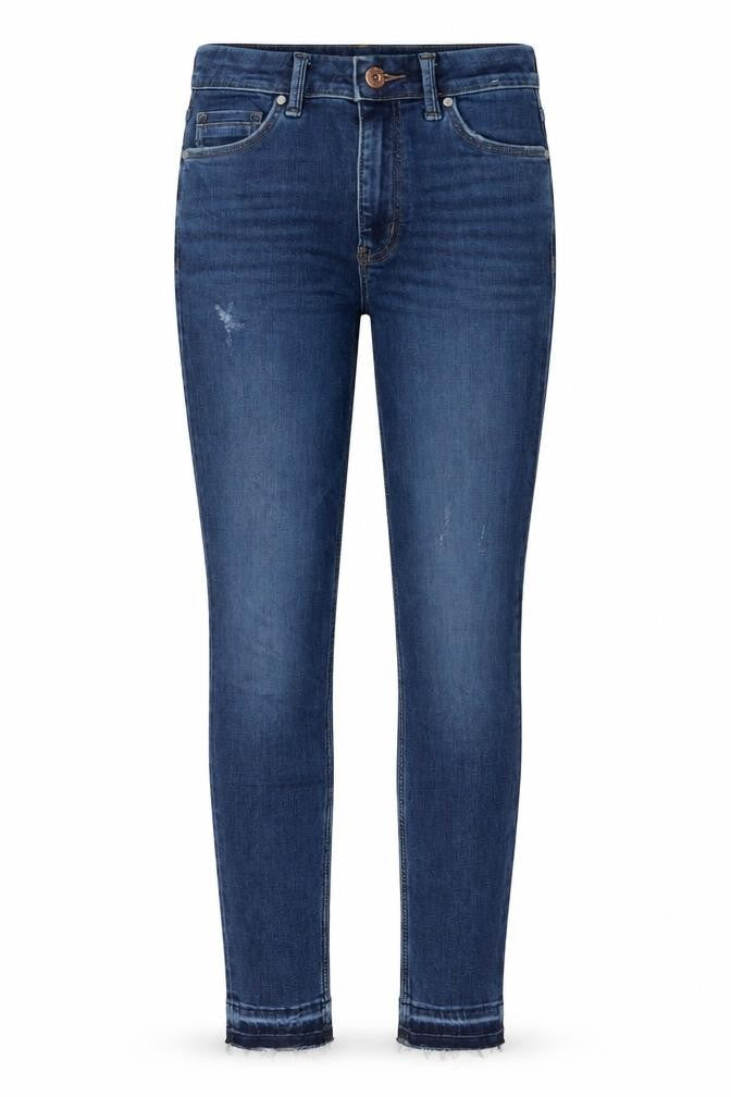 Marks & Spencer Womens Blue Cotton Skinny Jeans Size 6 L26 in Regular Zip