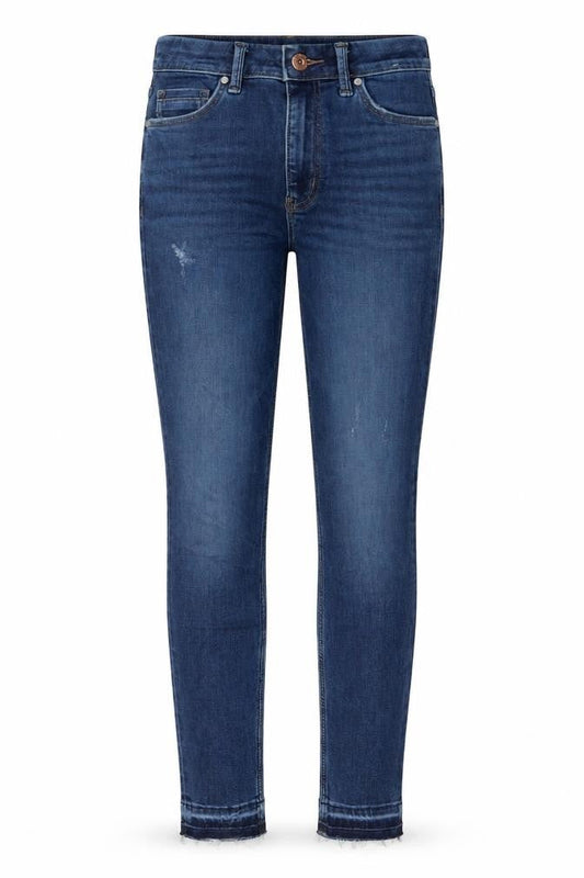 Marks & Spencer Womens Blue Cotton Skinny Jeans Size 6 L26 in Regular Zip