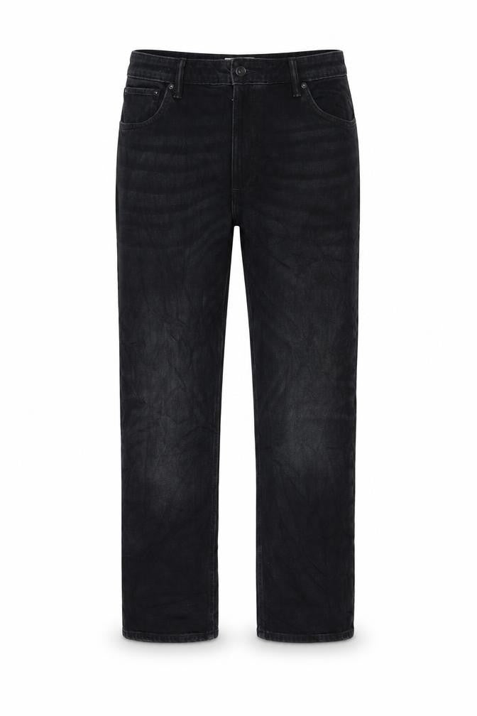 Marks & Spencer Womens Black Cotton Straight Jeans Size 40 in L29 in Regular Zip