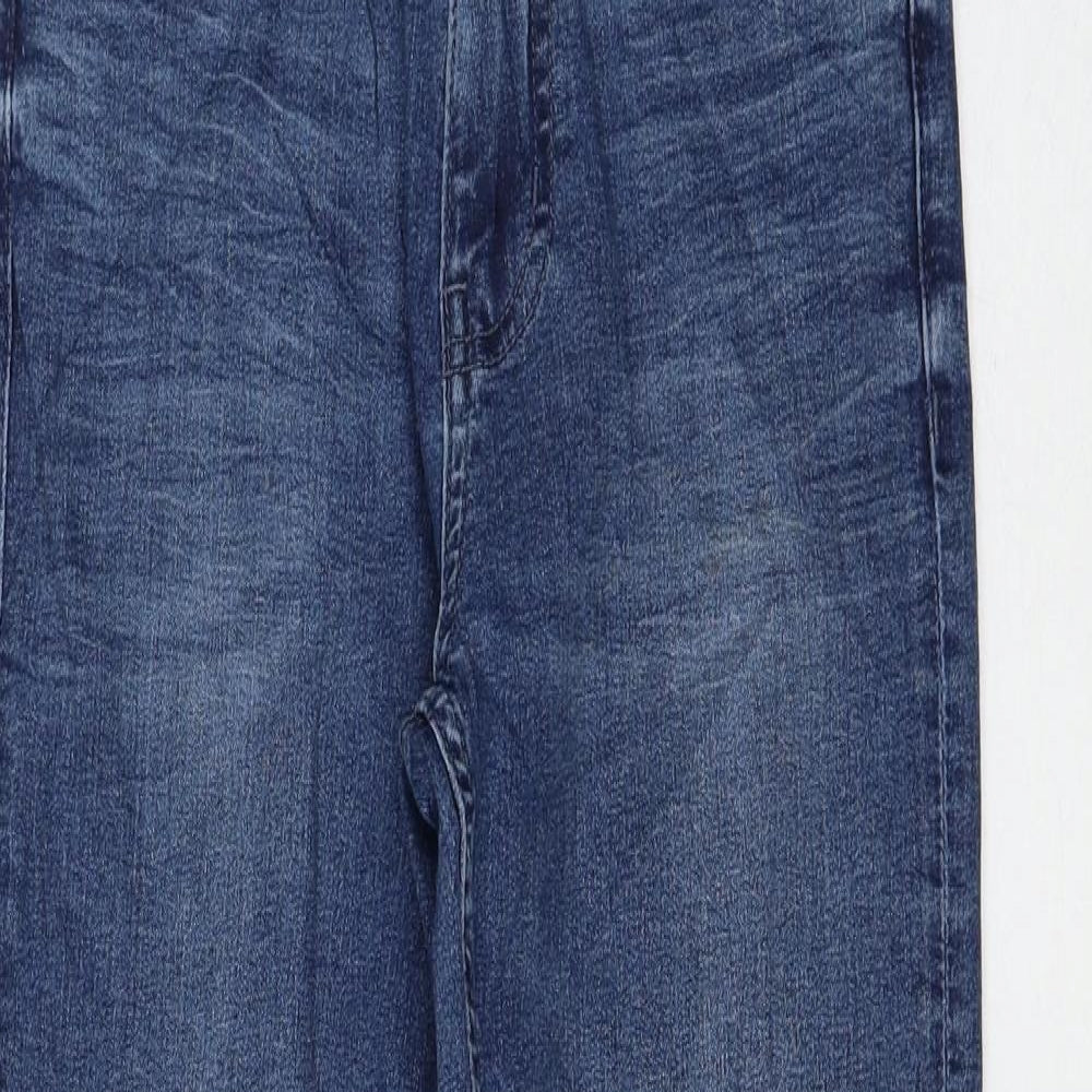 Marks and Spencer Womens Blue Cotton Skinny Jeans Size 6 L26 in Regular Zip