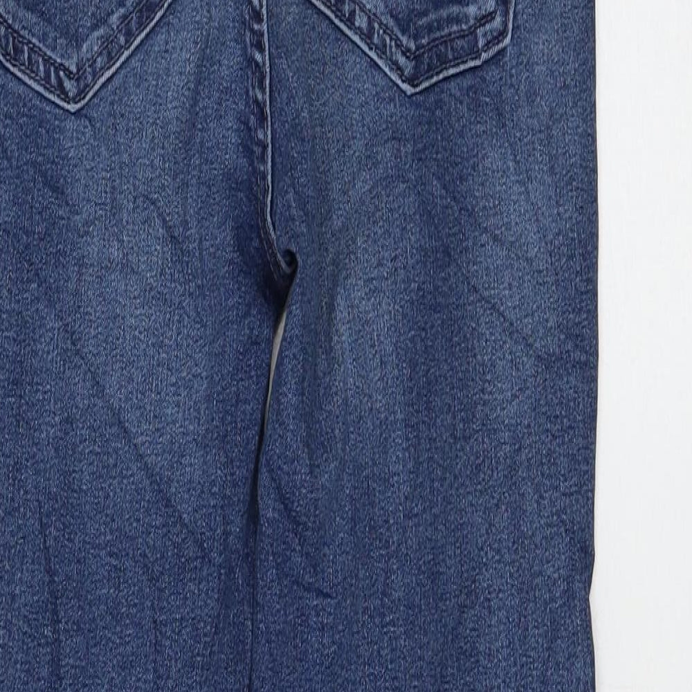 Marks and Spencer Womens Blue Cotton Skinny Jeans Size 6 L26 in Regular Zip
