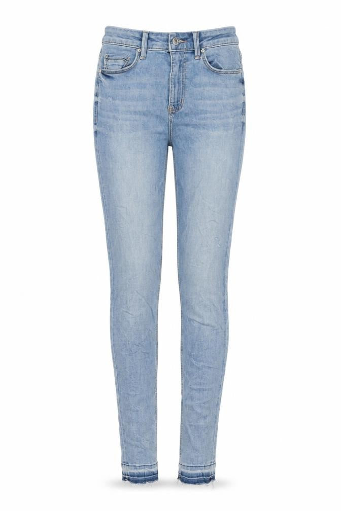 Marks & Spencer Womens Blue Cotton Skinny Jeans Size 8 L30 in Regular Zip