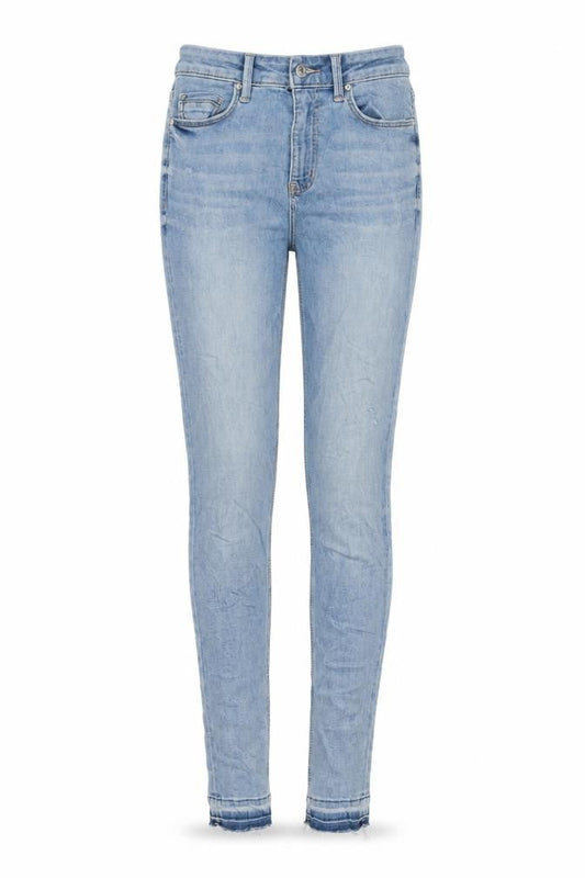 Marks & Spencer Womens Blue Cotton Skinny Jeans Size 8 L30 in Regular Zip