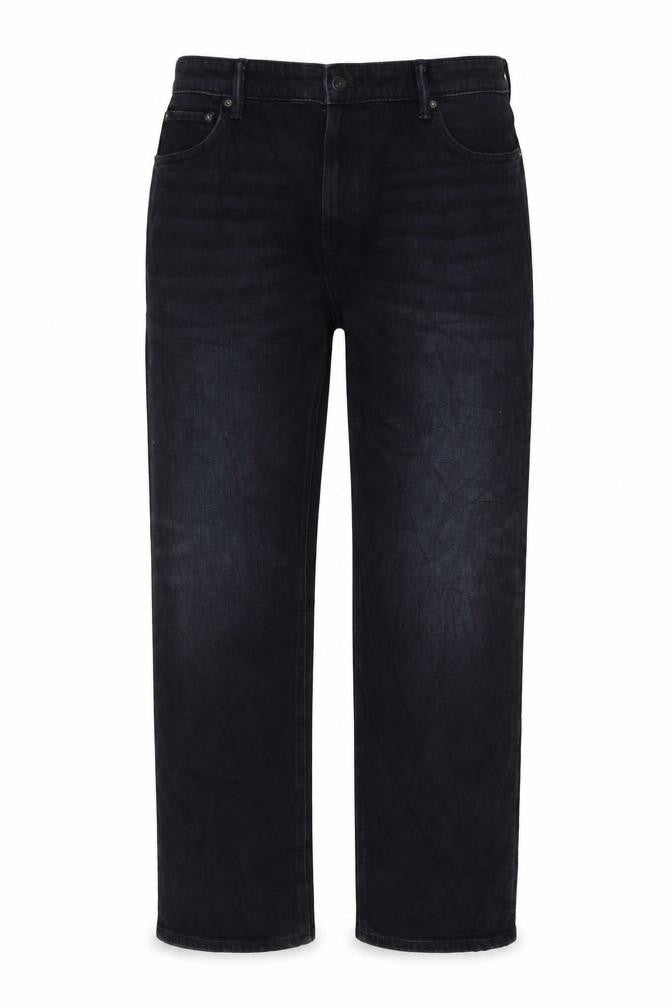 Marks & Spencer Womens Black Cotton Straight Jeans Size 40 in L29 in Regular Zip