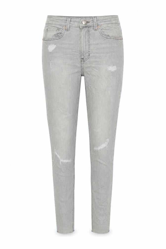Marks & Spencer Womens Grey Cotton Skinny Jeans Size 8 L26 in Regular Zip