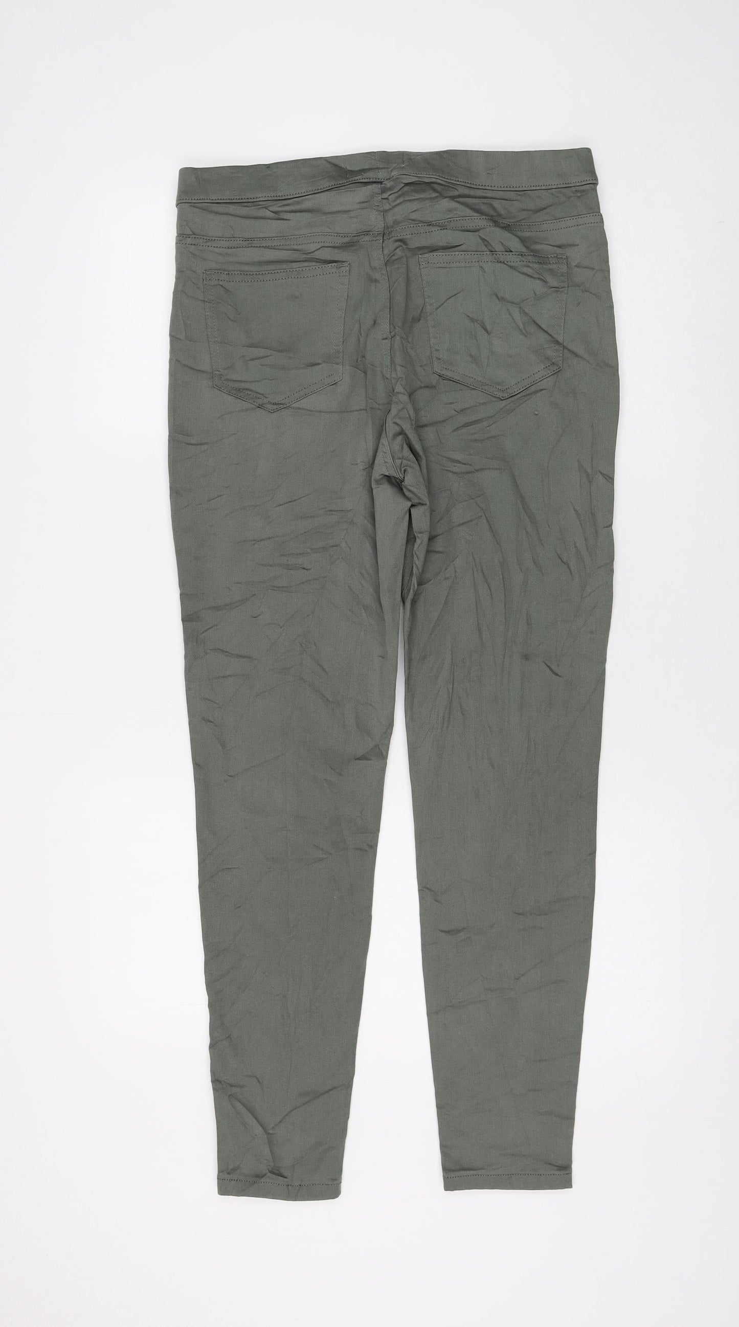 Preworn Womens Green Polyester Jegging Jeans Size 32 in L28 in Regular
